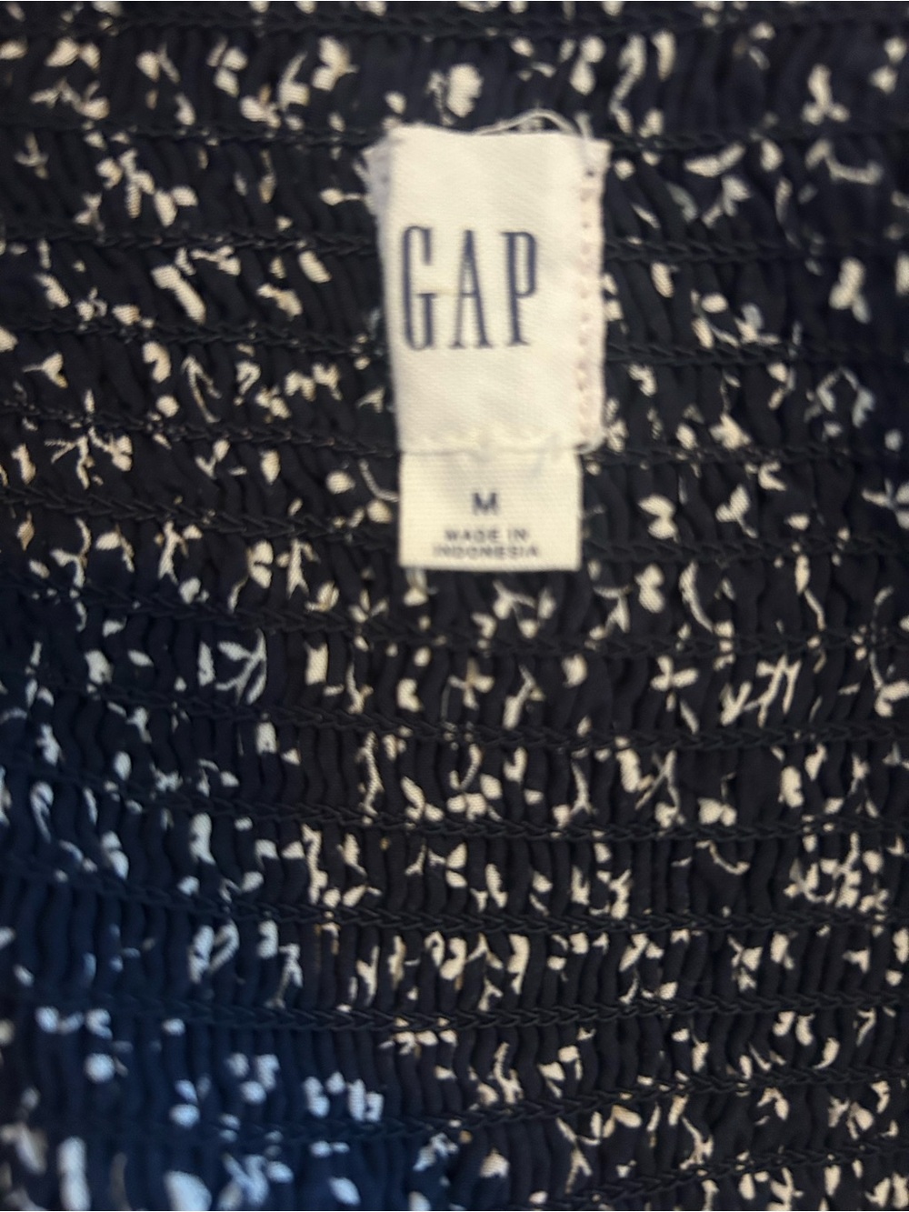 GAP Navy Summer Dress Top with White Flowery
